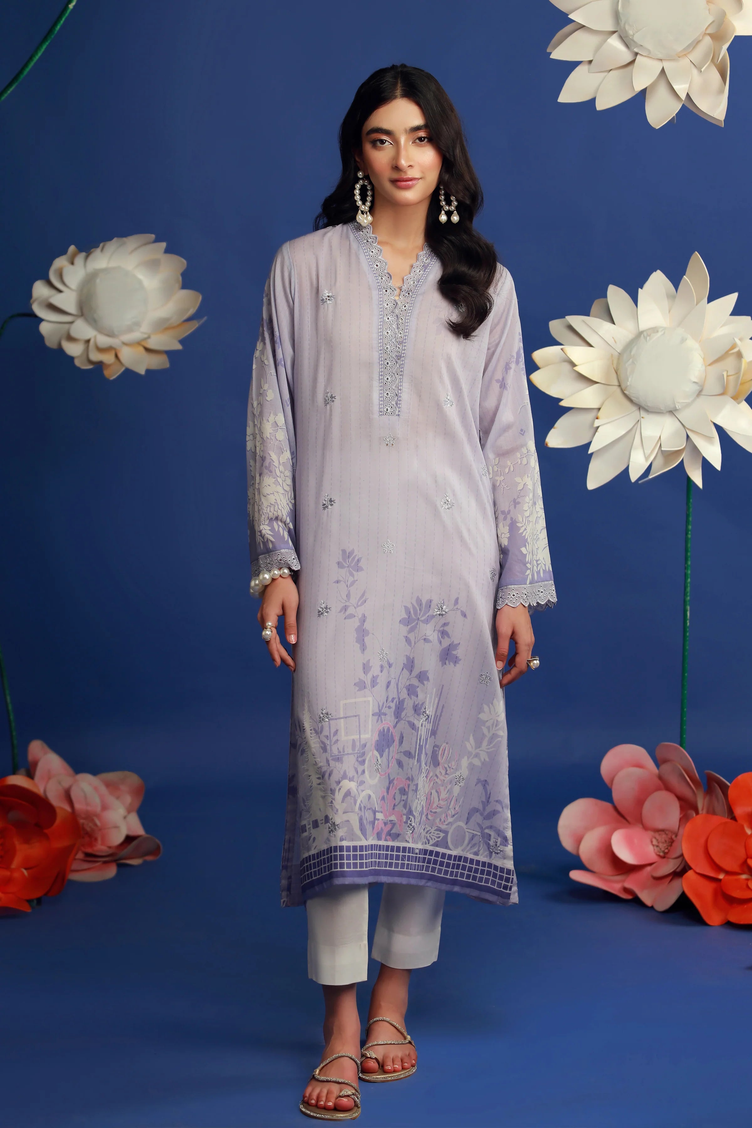 01 PIECE READY TO WEAR PRINTED EMBROIDRED SHIRT