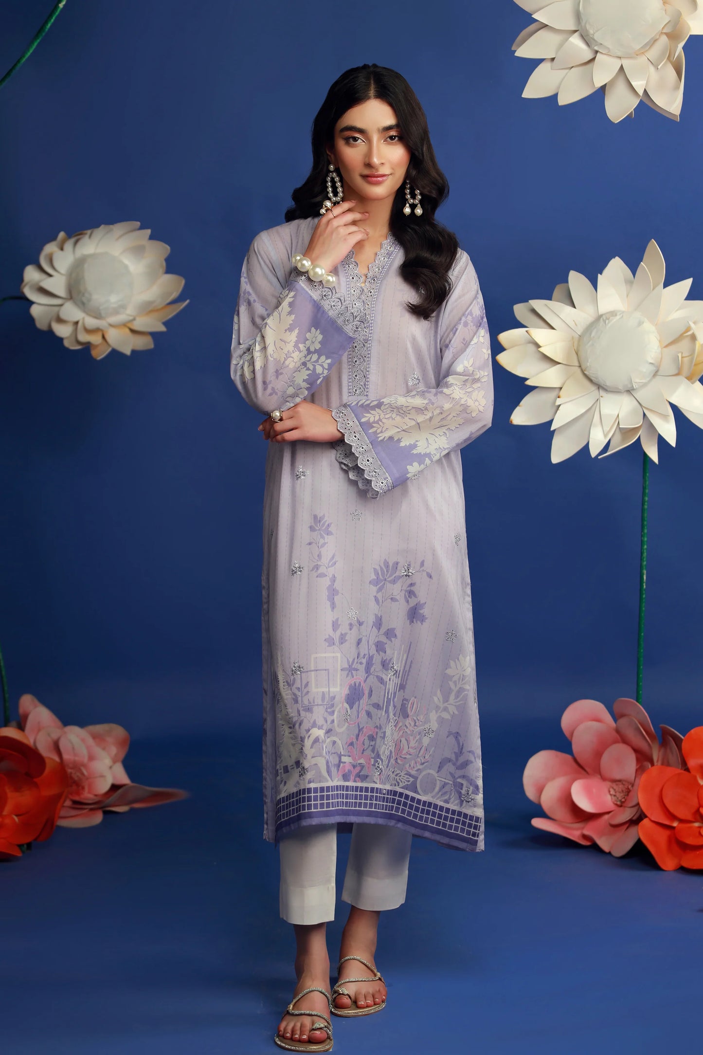 01 PIECE READY TO WEAR PRINTED EMBROIDRED SHIRT