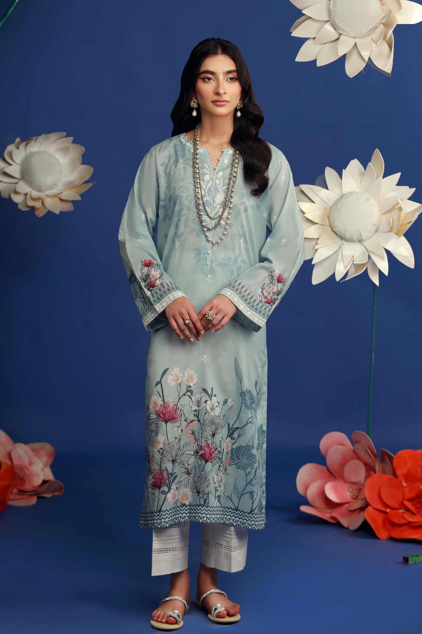 01 PIECE READY TO WEAR PRINTED EMBROIDRED SHIRT