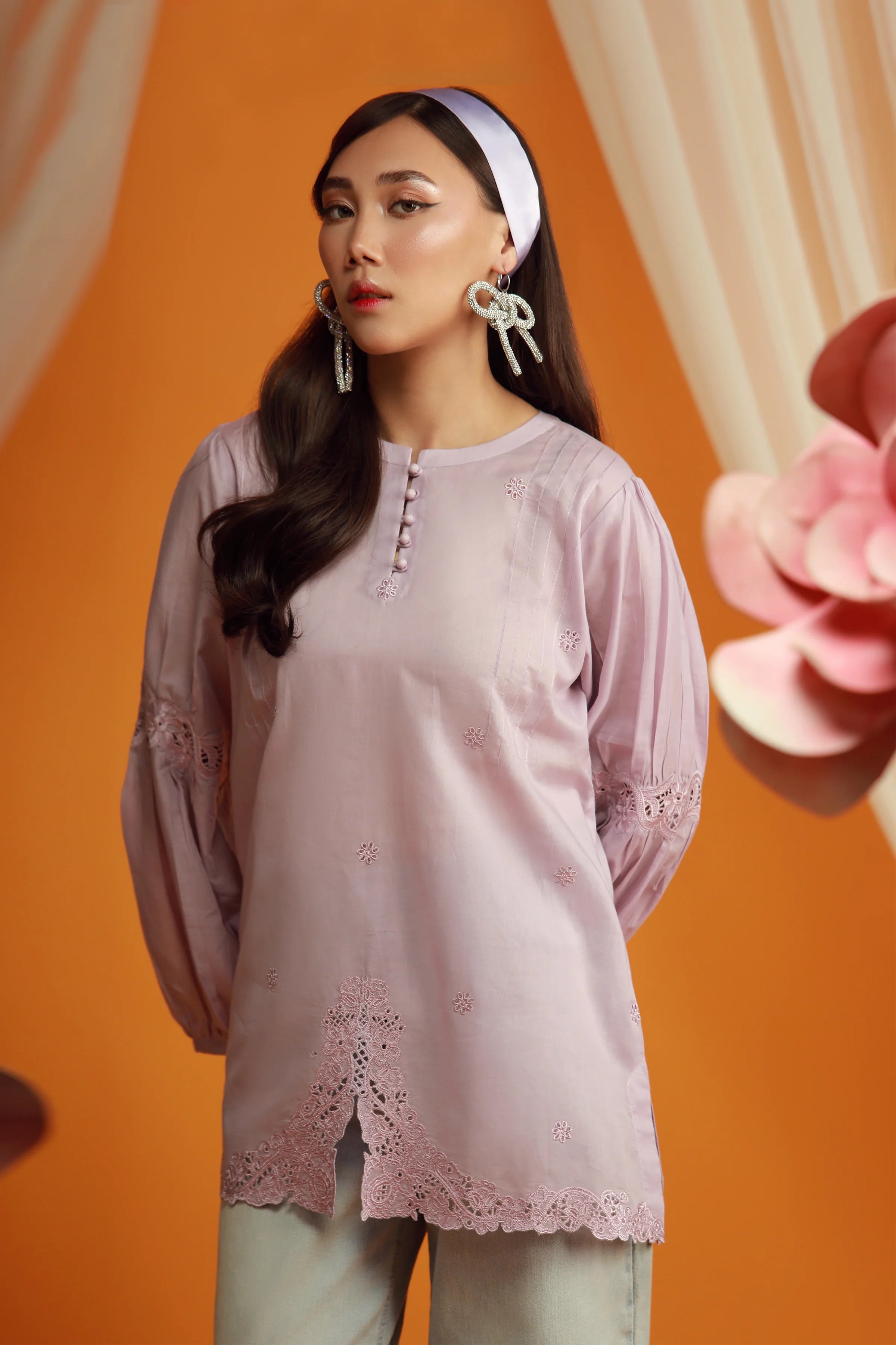 EMBROIDERED SHIRT (LILAC)