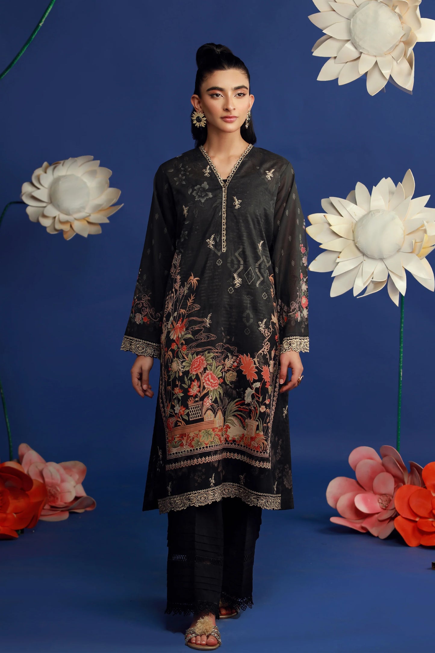 01 PIECE READY TO WEAR PRINTED EMBROIDRED SHIRT