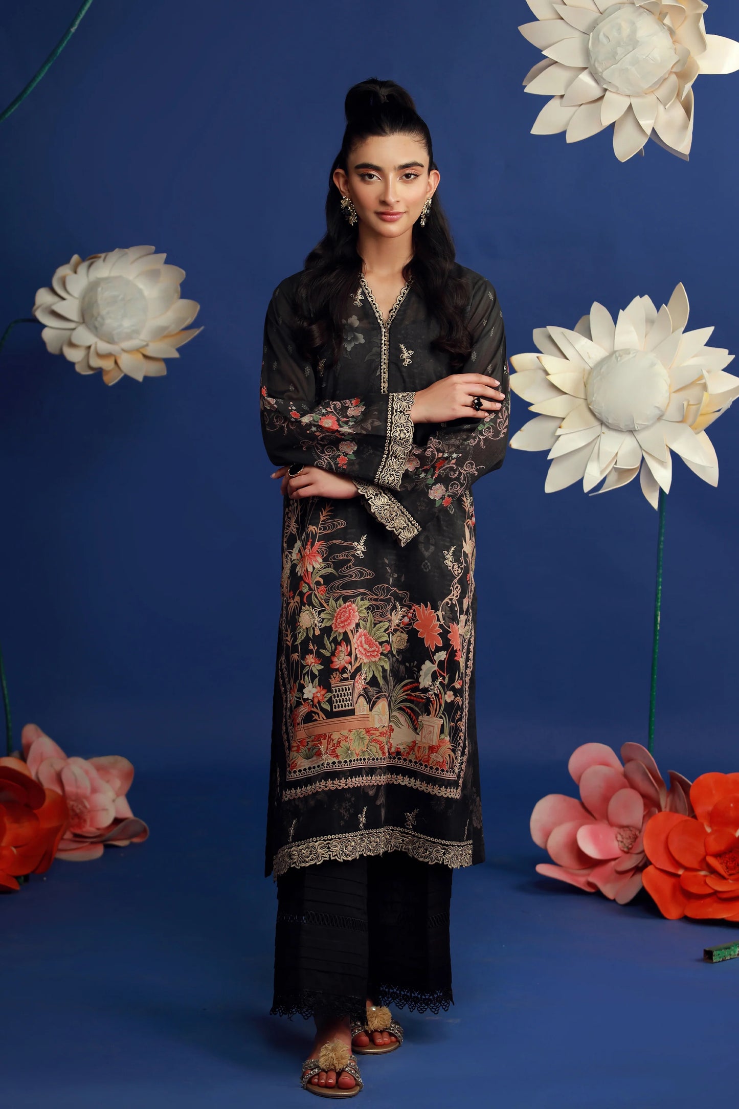 01 PIECE READY TO WEAR PRINTED EMBROIDRED SHIRT