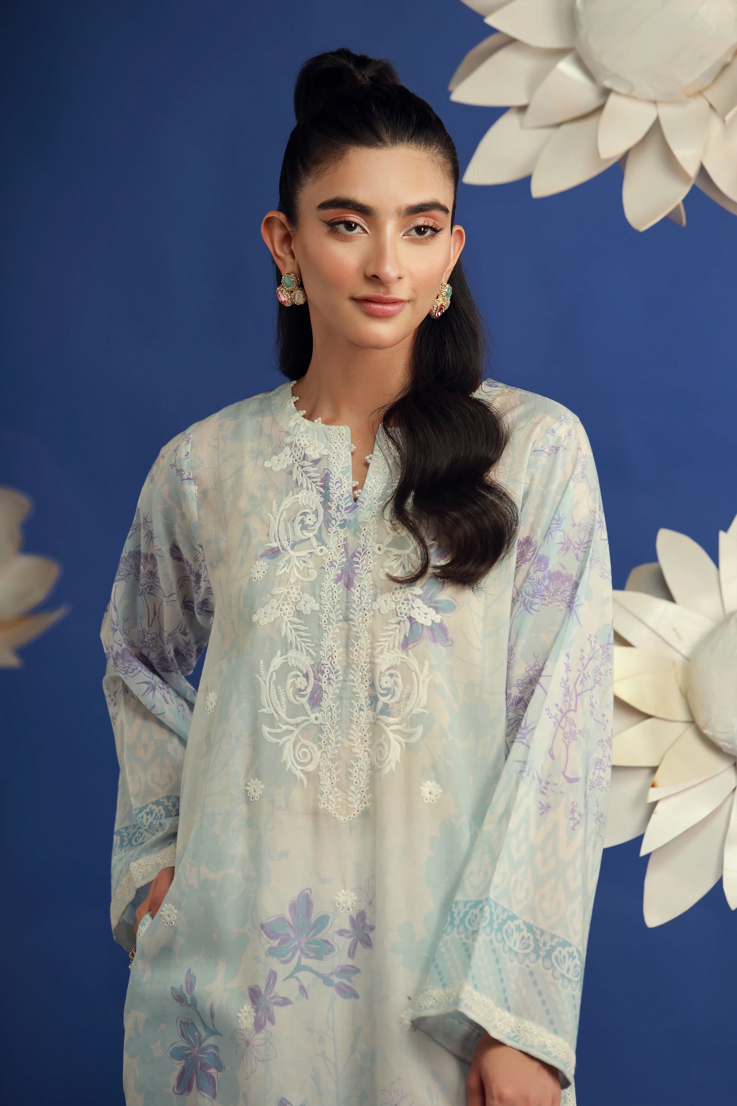 01 PIECE READY TO WEAR PRINTED EMBROIDERED SHIRT