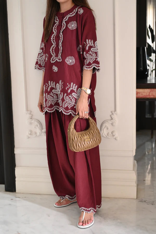 MONCHERI BURGUNDY SET