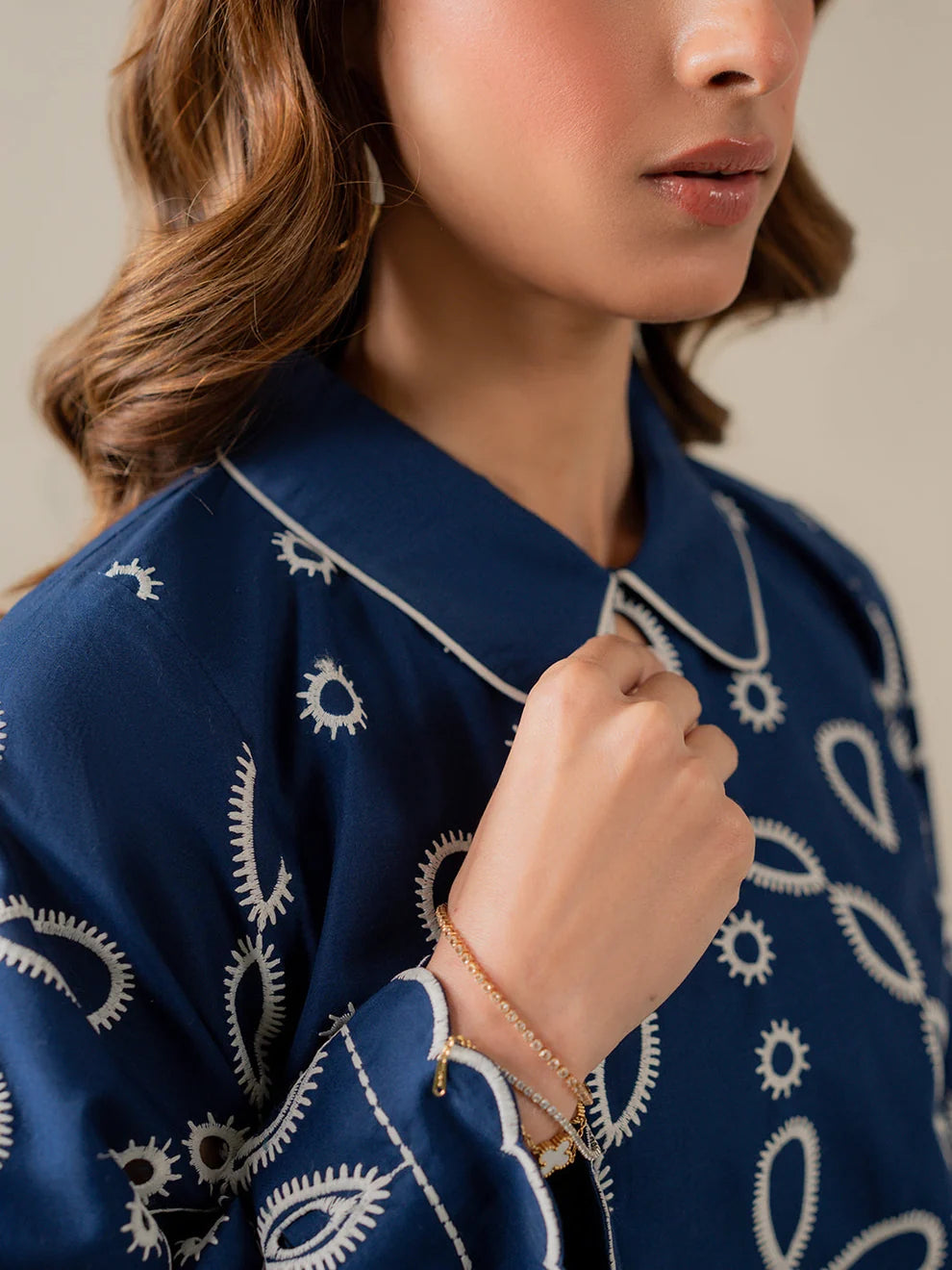 INDIGO - SLD06-25- 2Pc EMBROIDERED SET