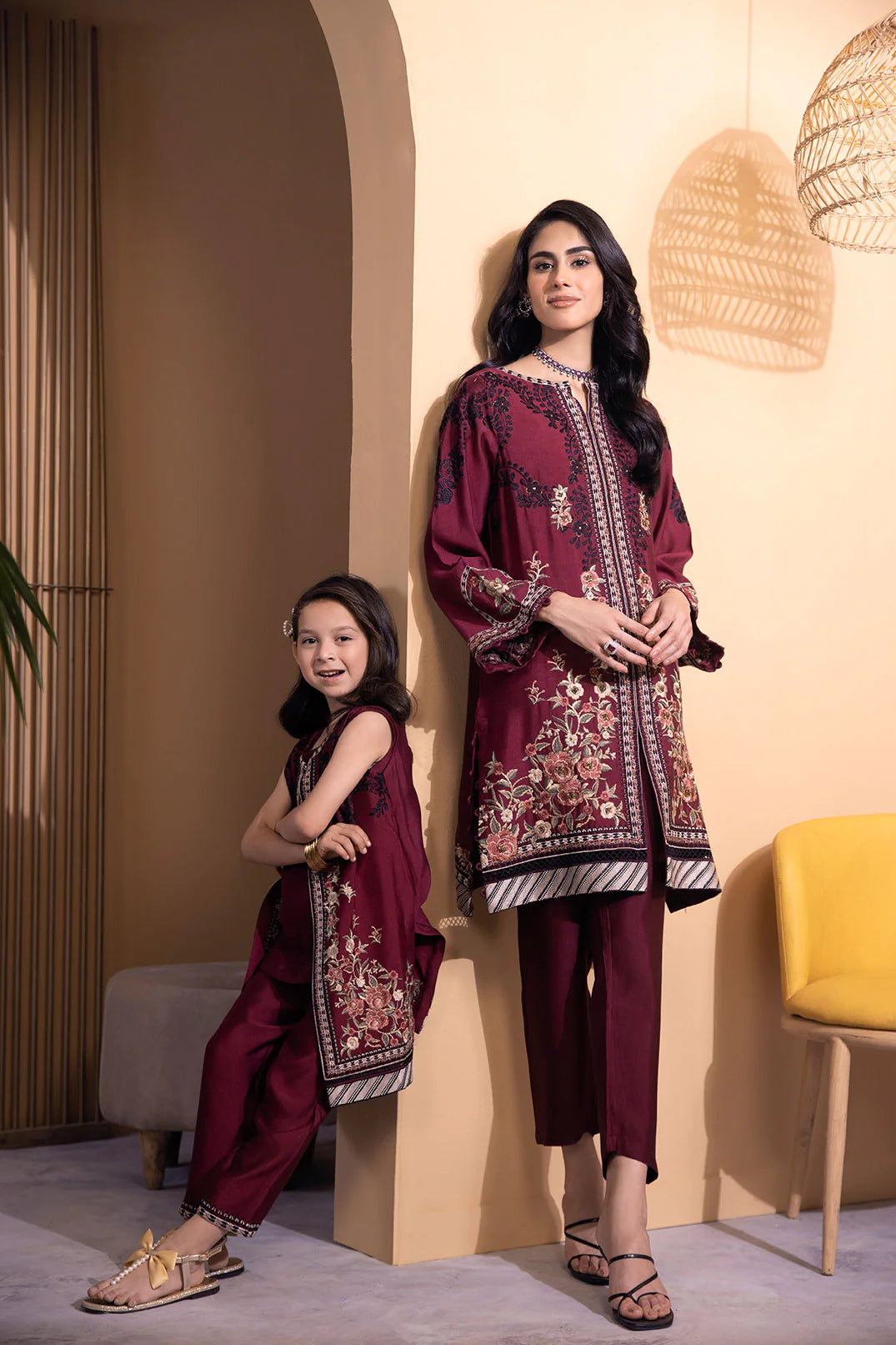 DHANAK MOMMY & ME | DK-0141 PLUM 2PCs