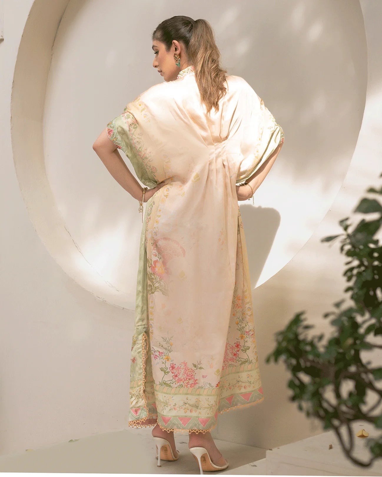 DC-2244 OFF-WHITE HAND EMBELLISHED KAFTAN