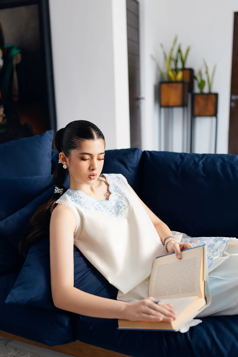 IVORY LUXURY EMBROIDERED 2PCS SET (NPA2-25303)
