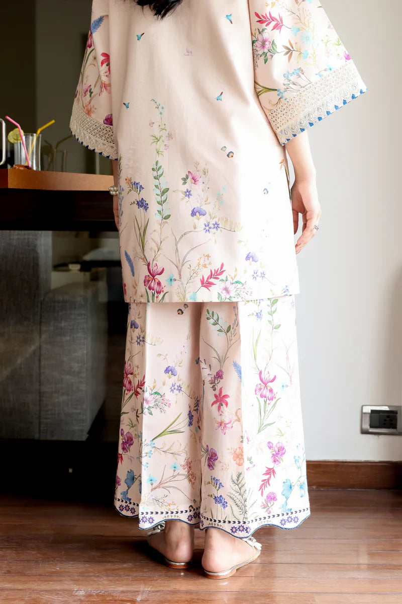 BLUSH PINK LILY LUXURY PRINTED & EMBROIDERED 2PCS SET (NPA2-25312)