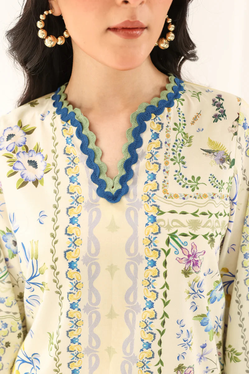 BUTTER YELLOW LUXURY PRINTED 2PCS SET (NPA2-25311)
