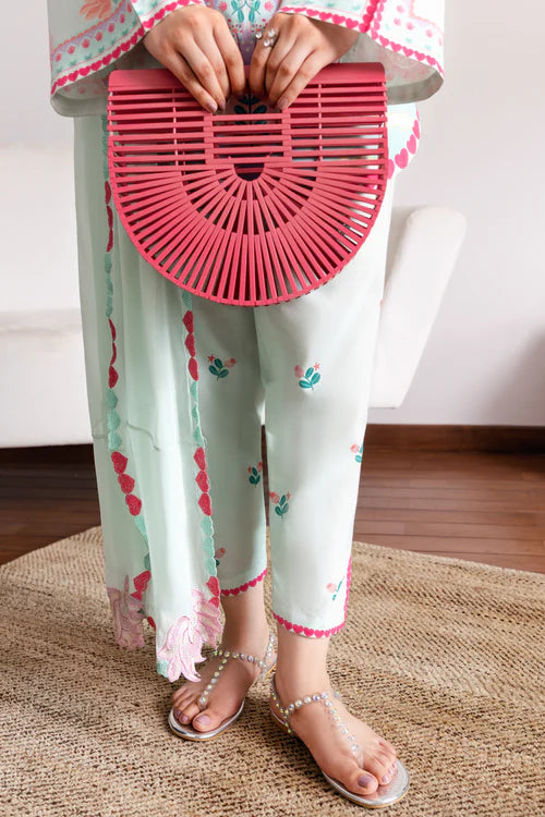 SOFT MINT GREEN LUXURY PRINTED 3PCS SET (NPA3-25432)
