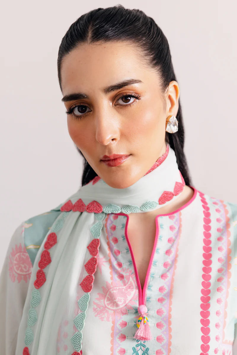 SOFT MINT GREEN LUXURY PRINTED 3PCS SET (NPA3-25432)