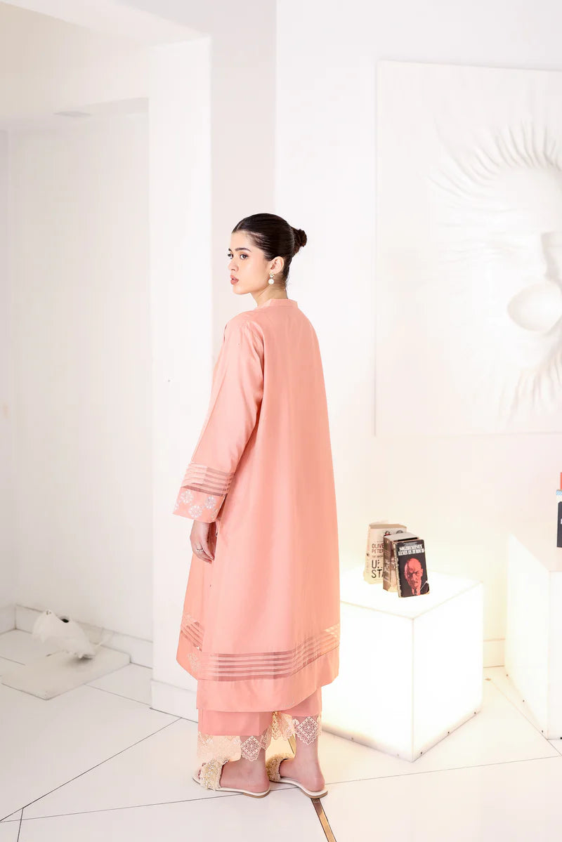PEACHY PINK LUXURY EMBROIDERED 2PCS SET (NPA2-25306)