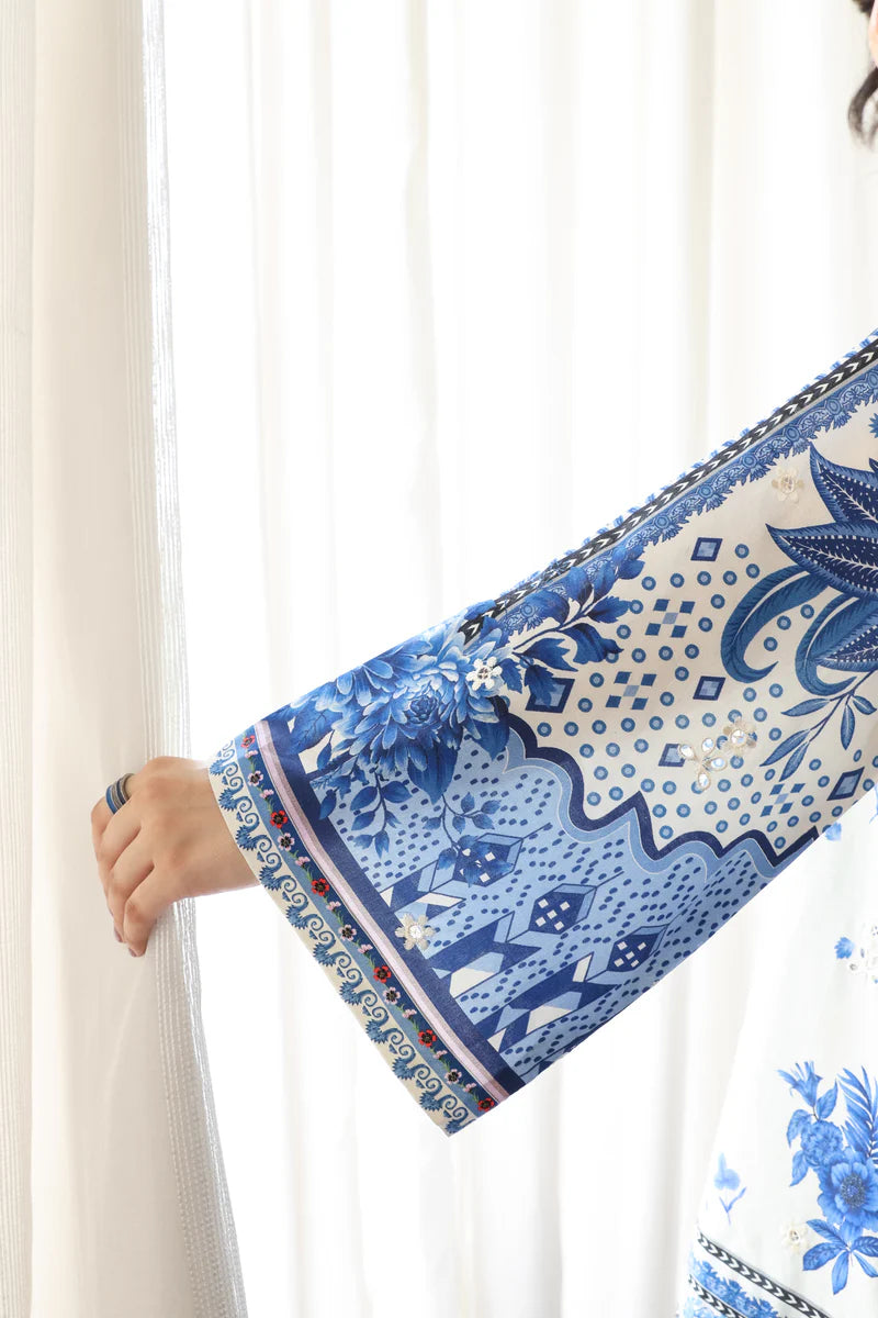 OFF-WHITE & BLUE LUXURY PRINTED 2PCS SET (NPA2-25308)