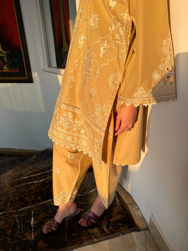 HONEYSUCKLE BEIGE EMBROIDERED CO-ORD SET