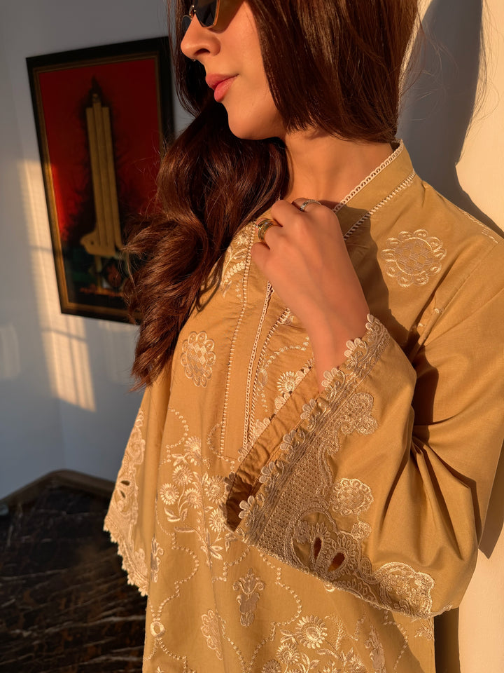HONEYSUCKLE BEIGE EMBROIDERED CO-ORD SET