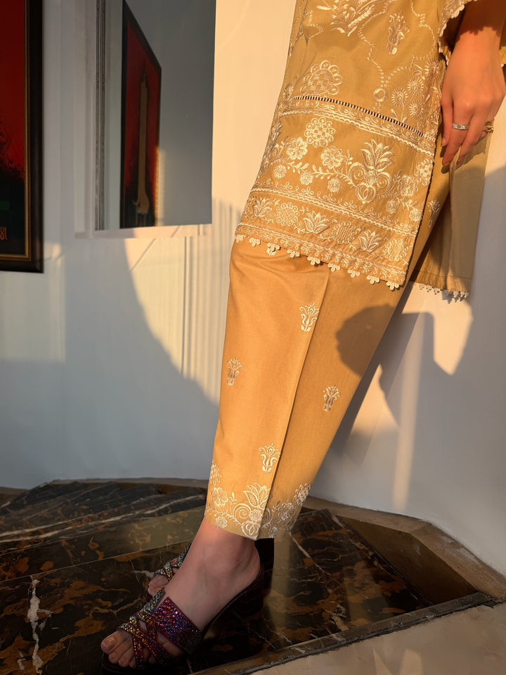 HONEYSUCKLE BEIGE EMBROIDERED CO-ORD SET