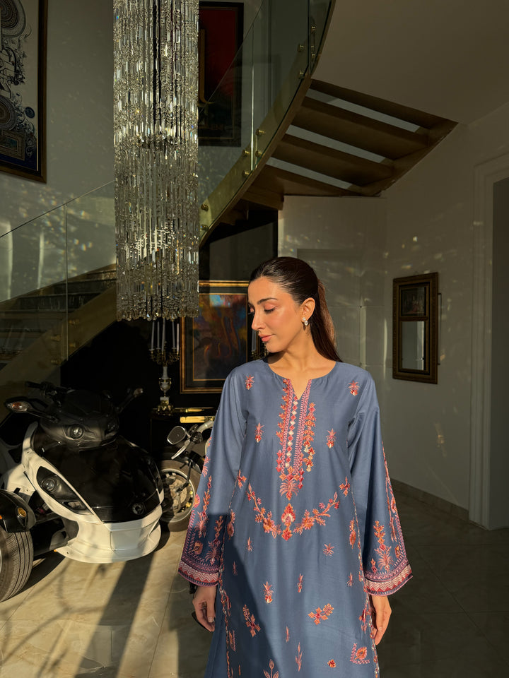 COCKSCOMB - COBALT BLUE EMBROIDERED CO-ORD SET