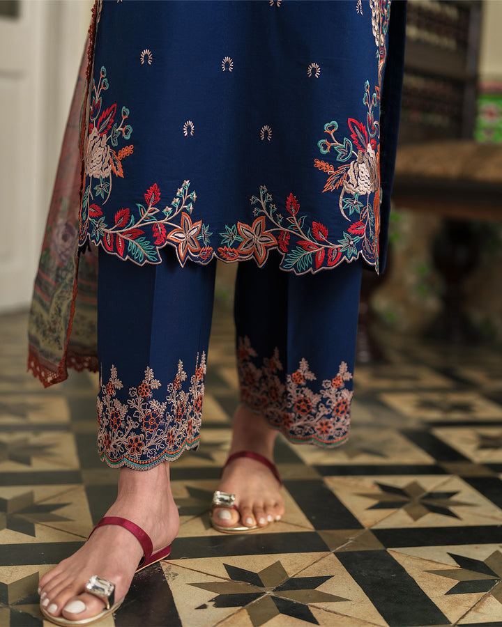 LIANA NAVY BLUE LUXURY EMBROIDERED SET