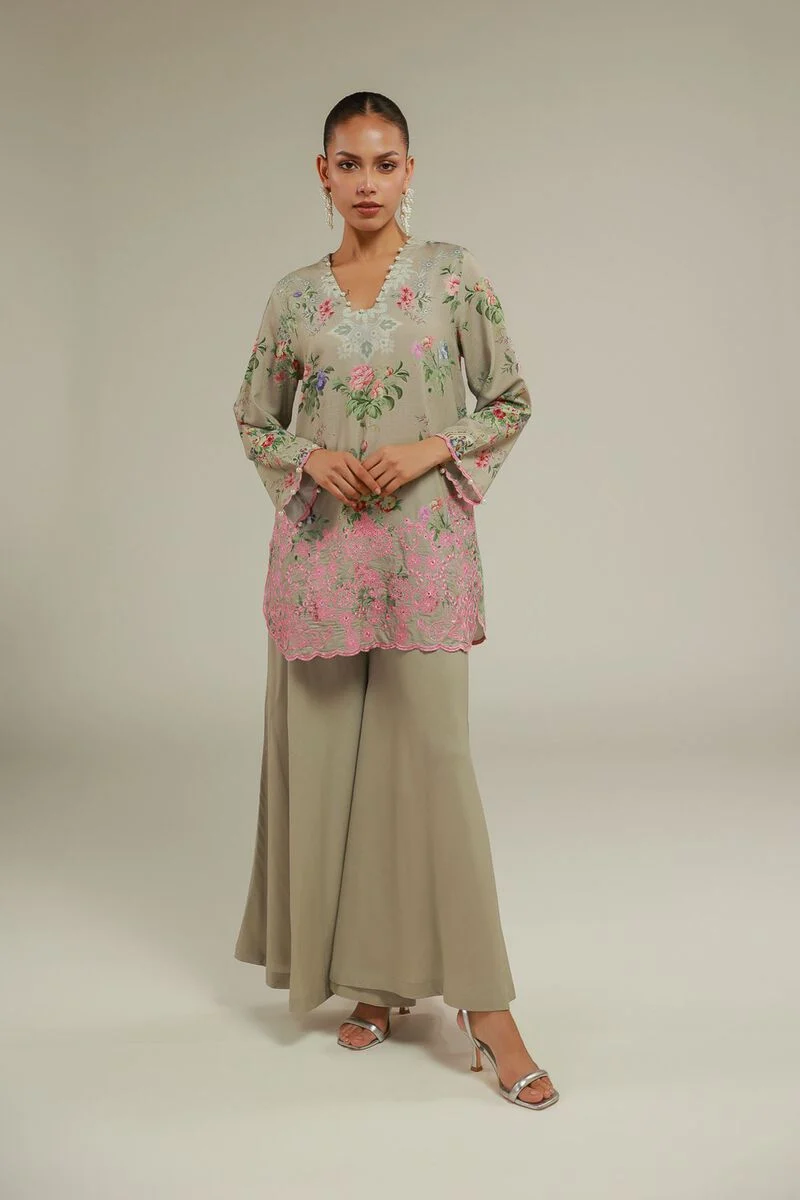 KHAADI EMBROIDERED RAW SILK