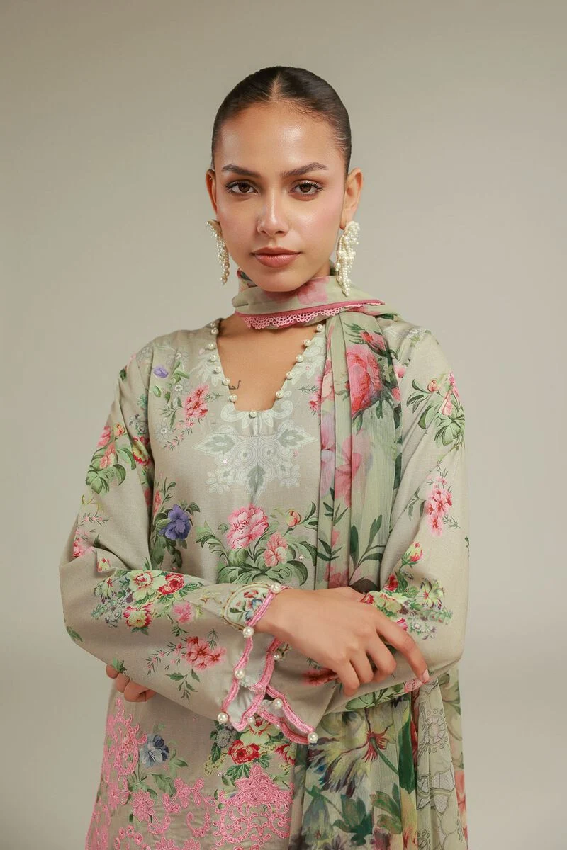 KHAADI EMBROIDERED RAW SILK