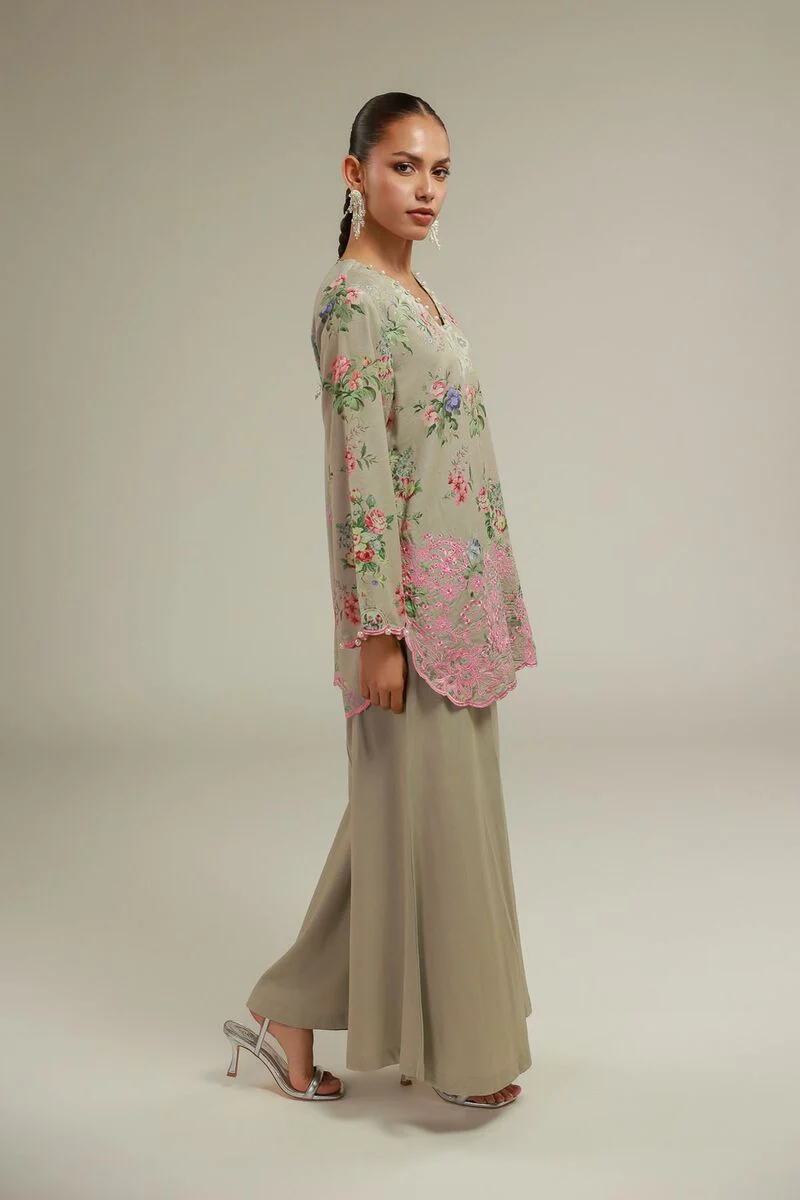 KHAADI EMBROIDERED RAW SILK