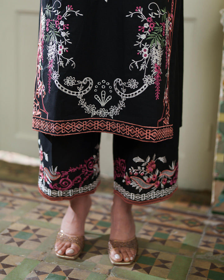 AZUR BLACK LUXURY EMBROIDERED LAWN SET