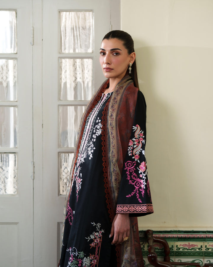 AZUR BLACK LUXURY EMBROIDERED LAWN SET