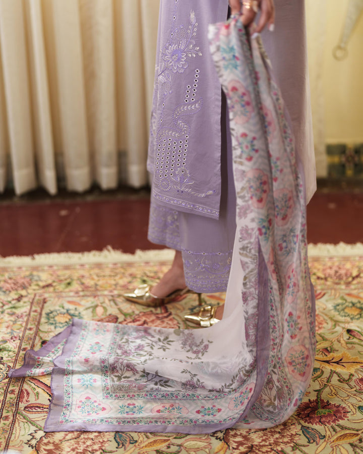 ALYRA LILAC LUXURY EMBROIDERED LAWN SET