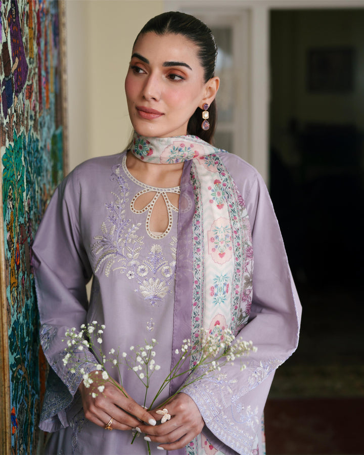ALYRA LILAC LUXURY EMBROIDERED LAWN SET