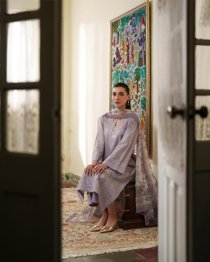 ALYRA LILAC LUXURY EMBROIDERED LAWN SET