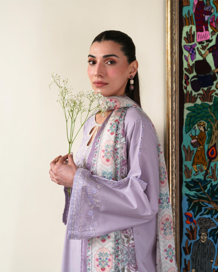 ALYRA LILAC LUXURY EMBROIDERED LAWN SET