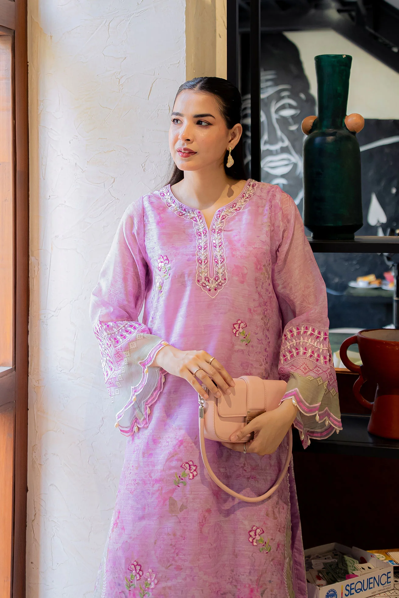 DHANAK FW25DA-2861 LILAC 2PCS EMBROIDERED KURTA WITH TROUSER