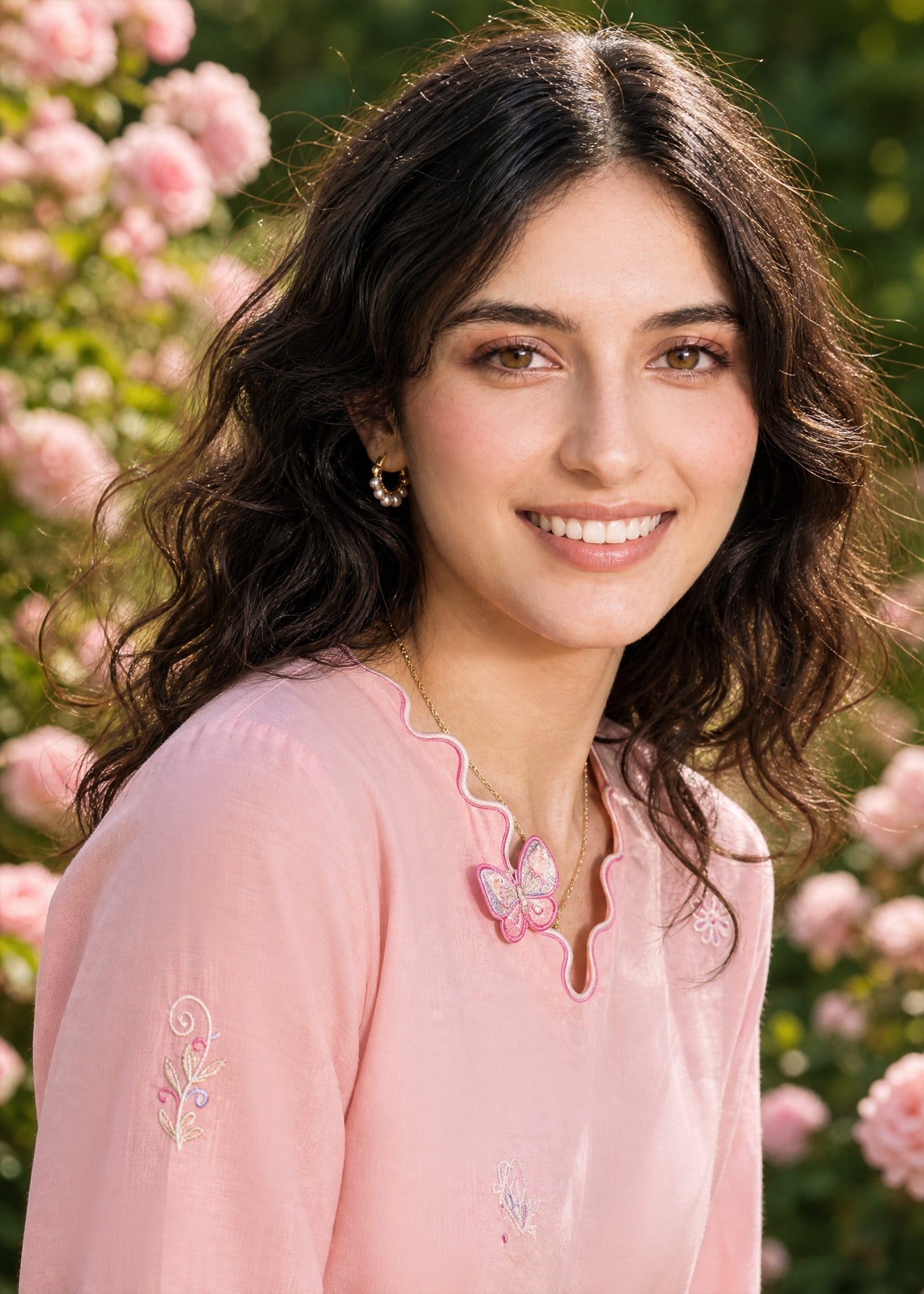 DHANAK SS26DC-2627 LIGHT PINK 2PCS EMBROIDERED KURTA WITH TROUSER