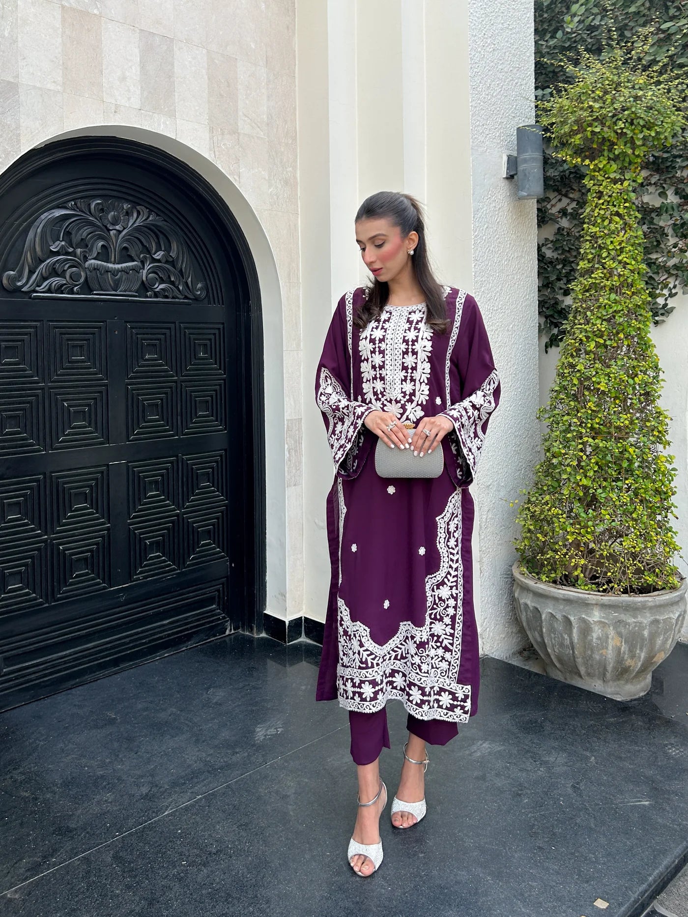 PURPLE EMBROIDERED (2 PC)