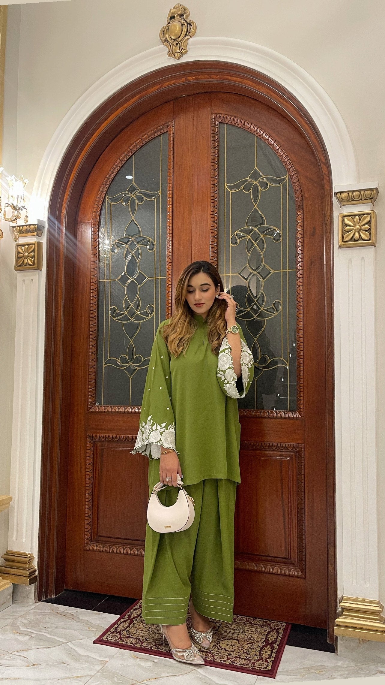 MOSS GREEN FARSHI SHALWAR
