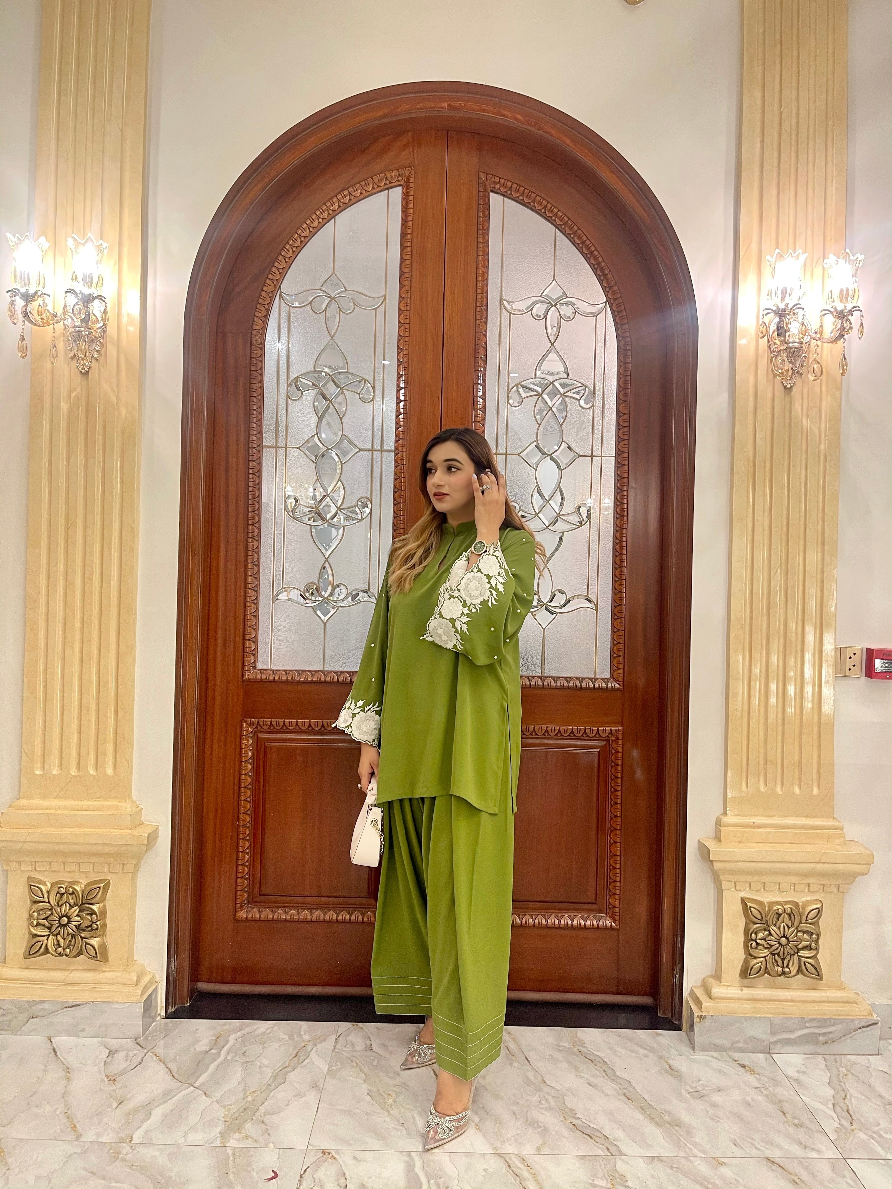 MOSS GREEN FARSHI SHALWAR