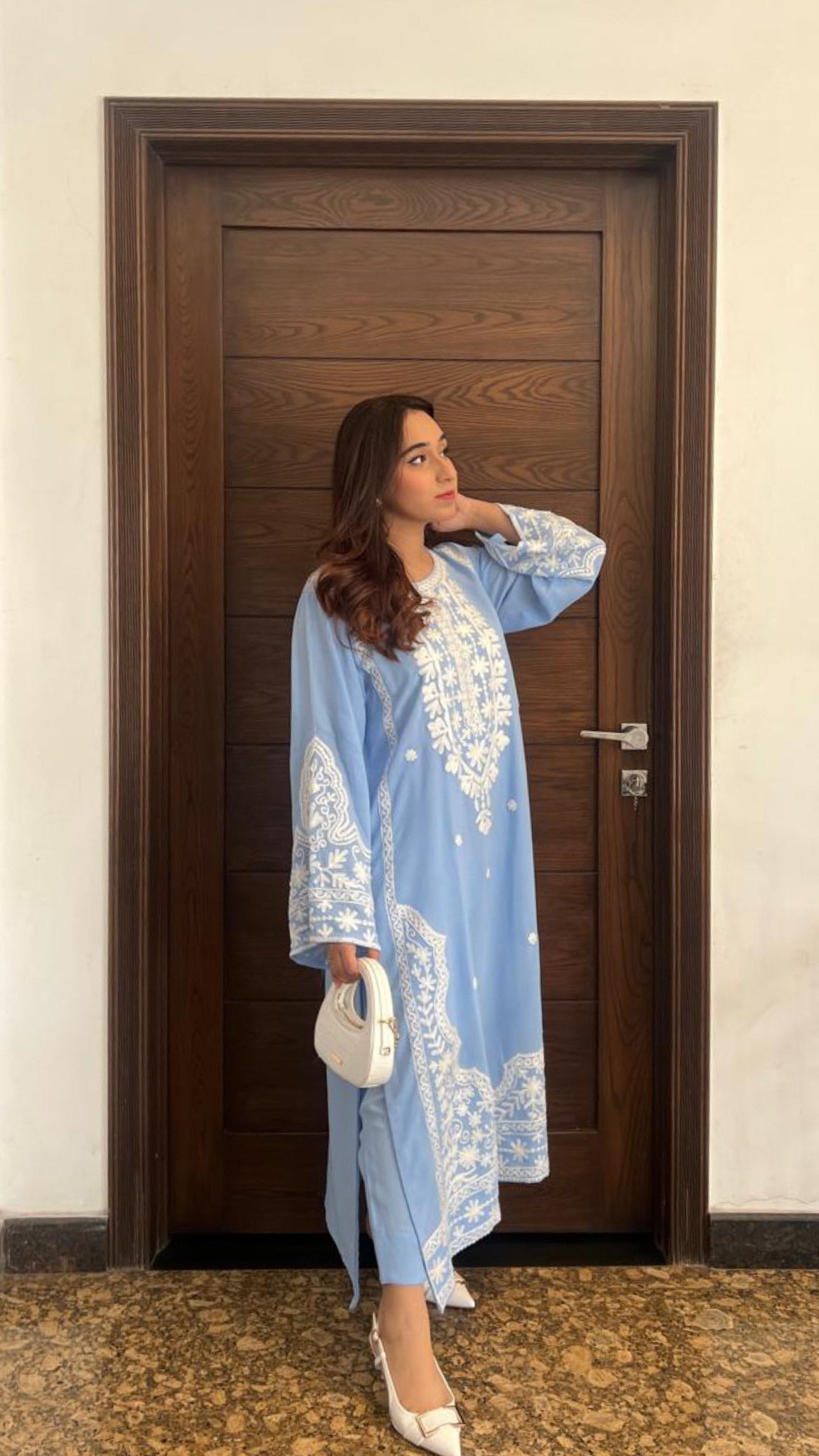ICE BLUE EMBROIDERED (2 PC)