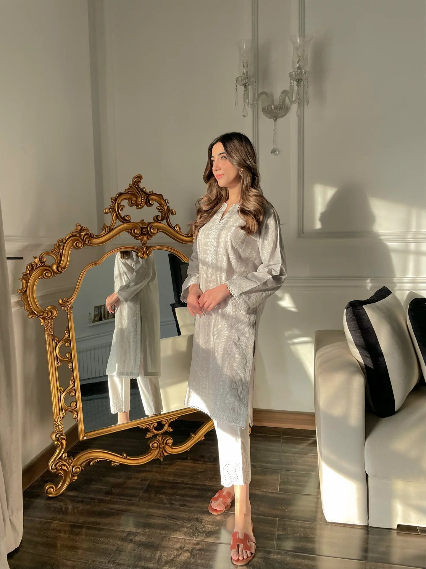 NAARJ GREY KURTA