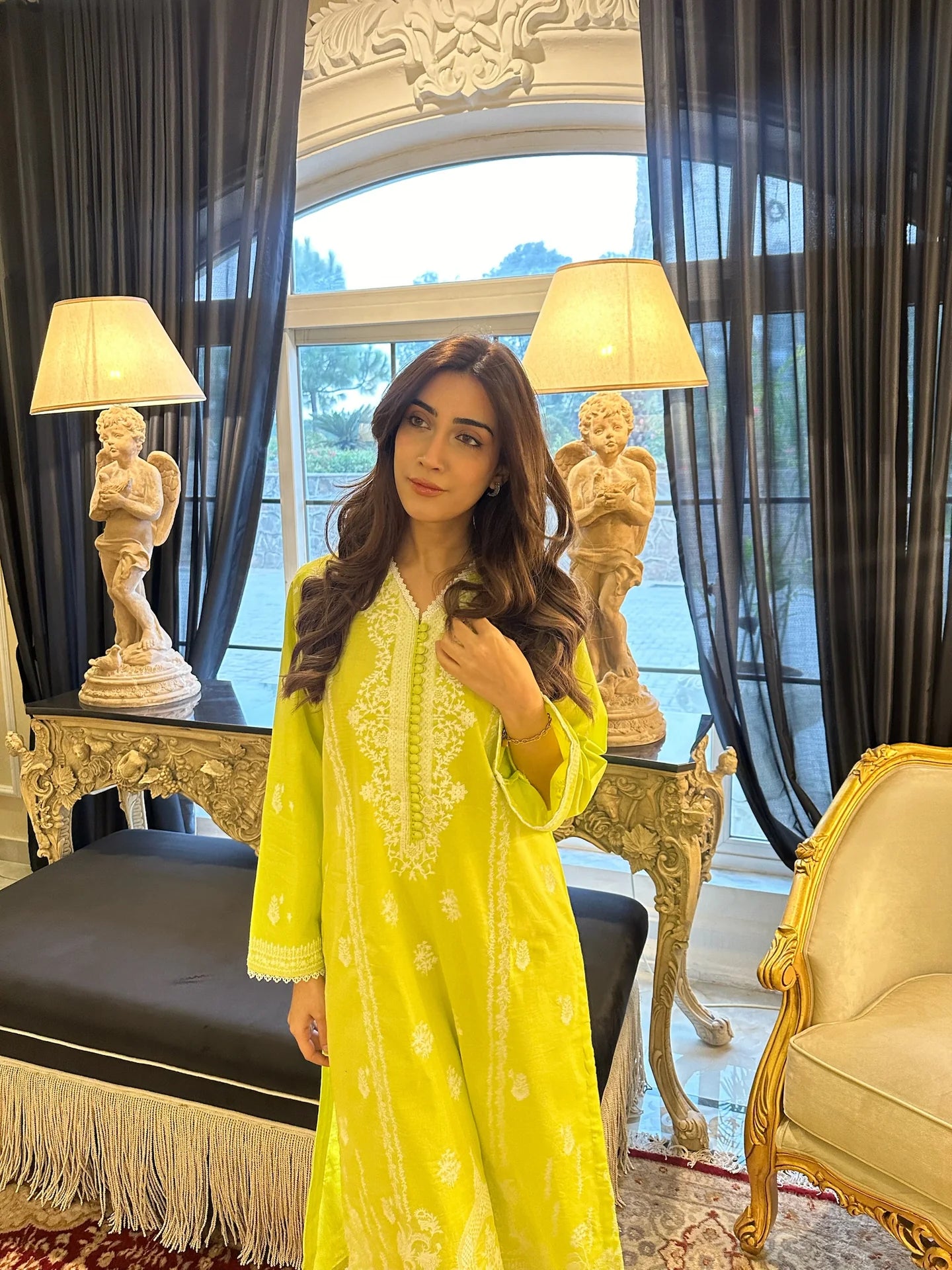 TANACETUM - NEON EMBROIDERED KURTA
