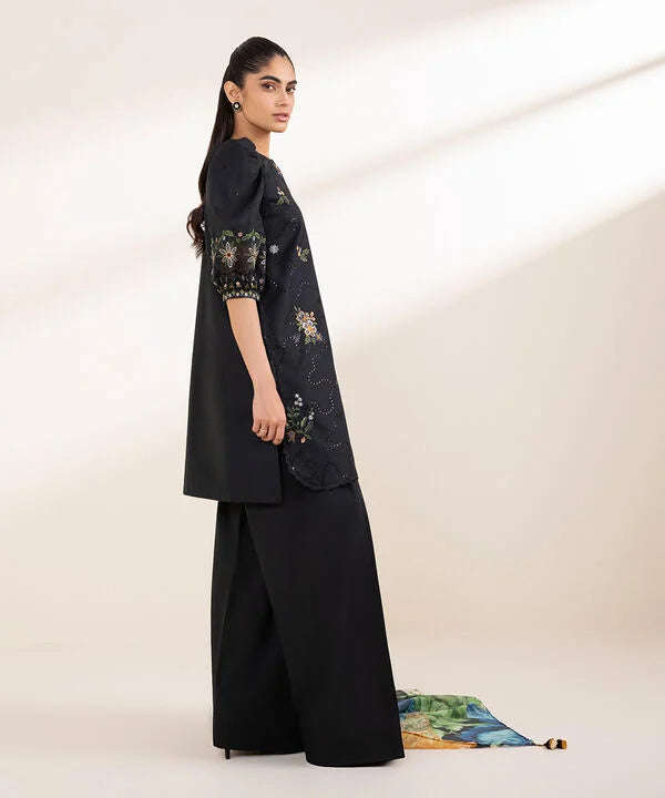 SAPPHIRE 3 PIECE - EMBROIDERED COTTON SUIT