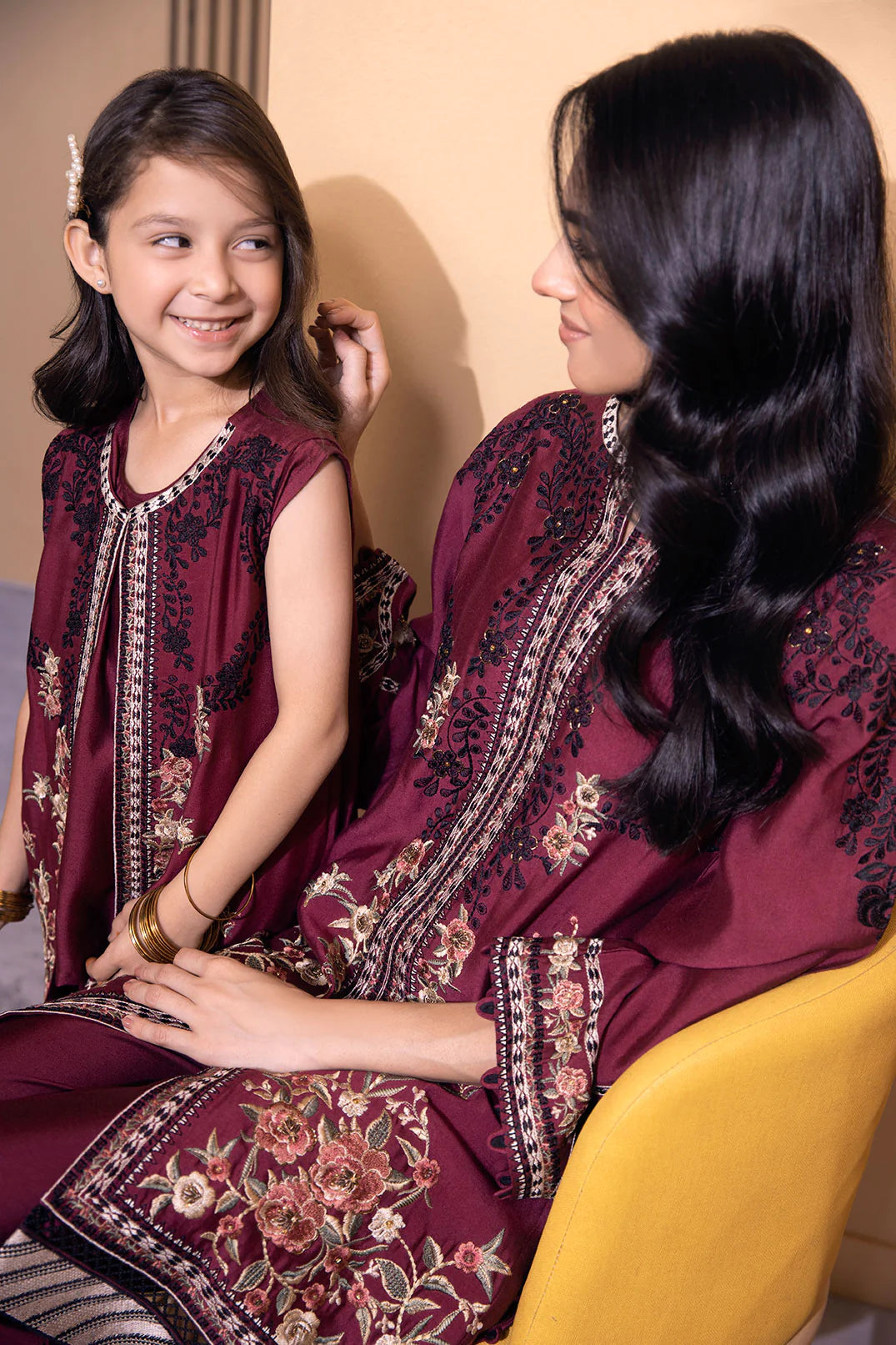 DHANAK MOMMY & ME | DK-0141 PLUM 2PCs