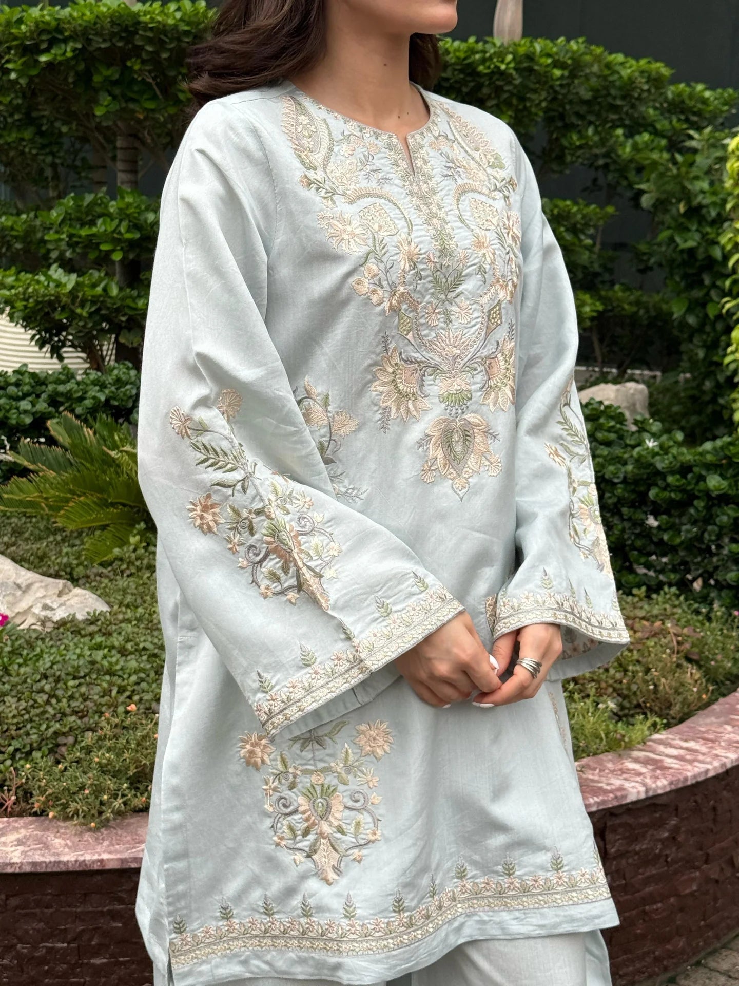 BLUE MARAGE EMBROIDERED CO-ORD SET