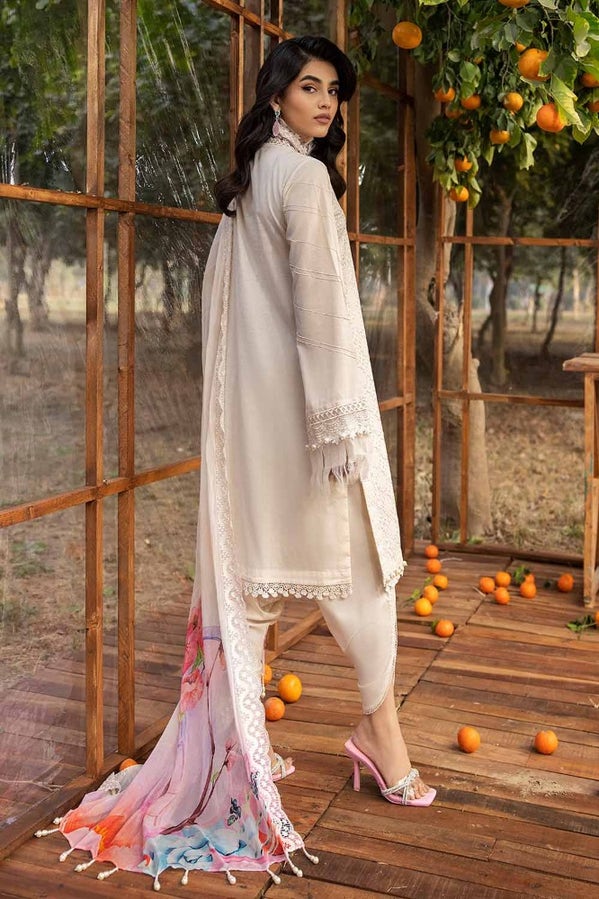 3PC EMBROIDERED LAWN UNSTITCHED SUIT WITH EMBROIDERED PRINTED CHIFFON DUPATTA BCT-42001