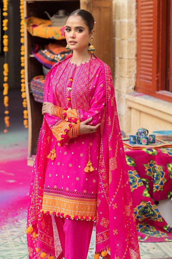 3PC PRINTED LAWN UNSTITCHED SUIT CL-42037 B
