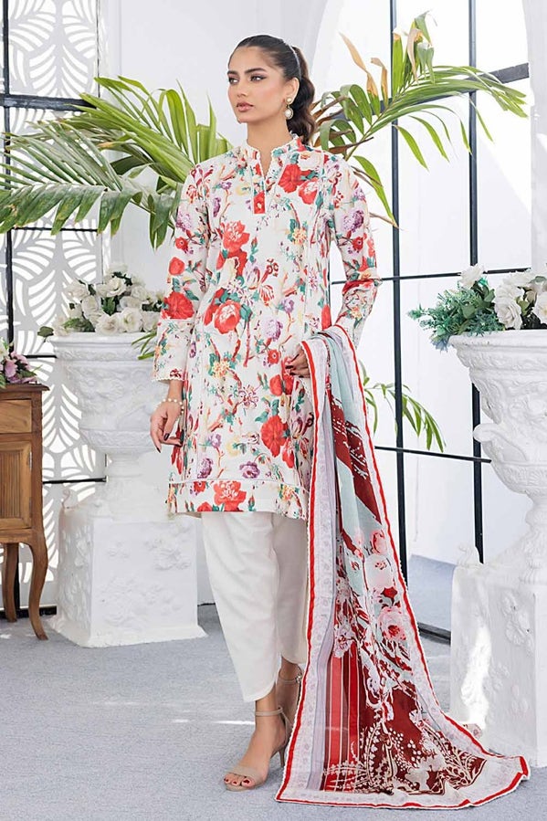 3 PC PRINTED LAWN UNSTITCHED SUIT CL-42144