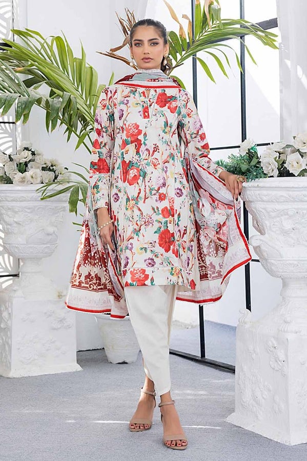 3 PC PRINTED LAWN UNSTITCHED SUIT CL-42144