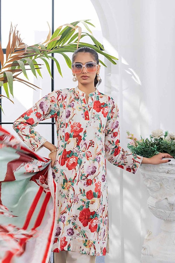 3 PC PRINTED LAWN UNSTITCHED SUIT CL-42144