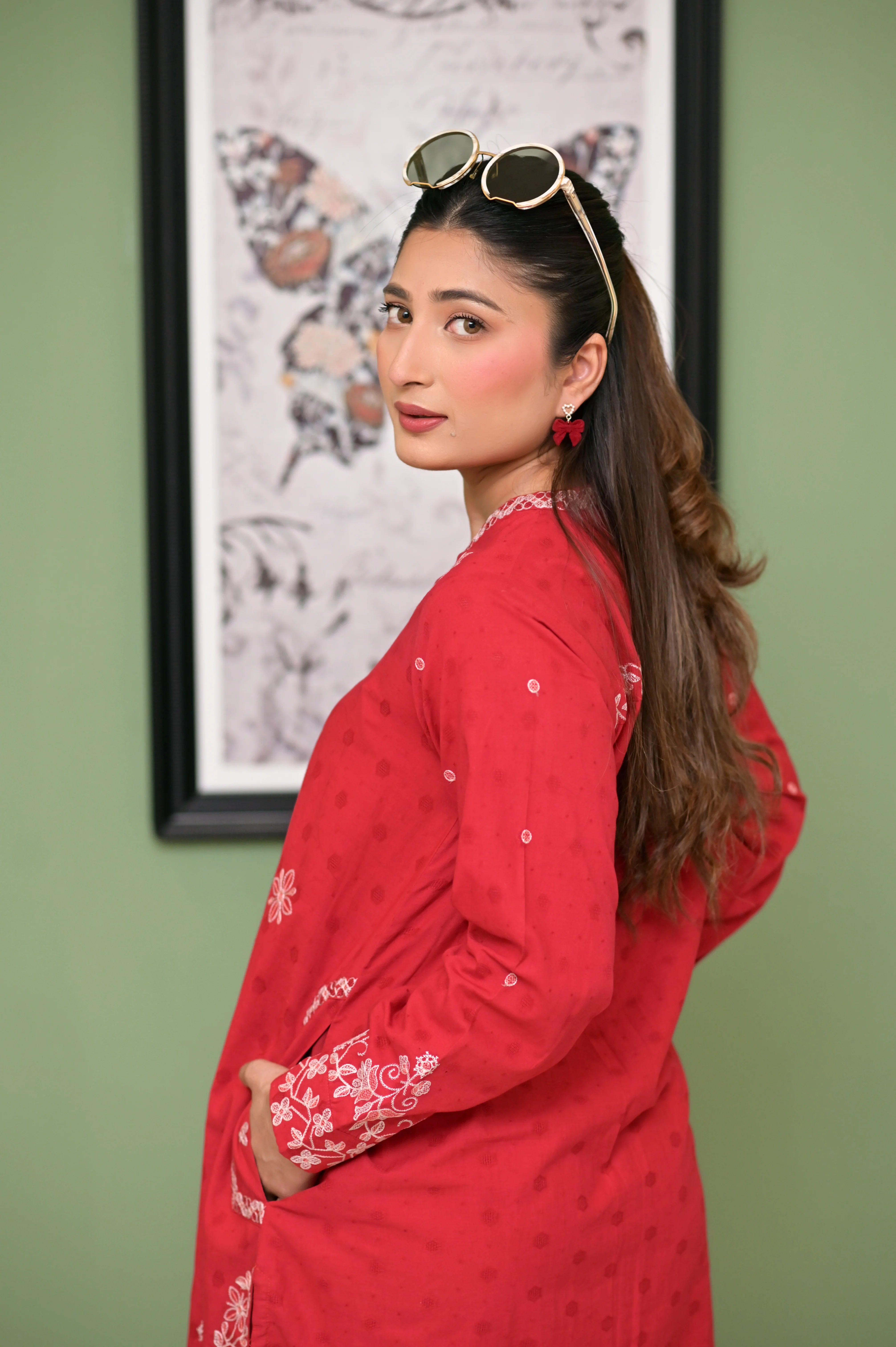 01 PIECE READY TO WEAR EMBROIDERED COTTON JACQUARD SHIRT