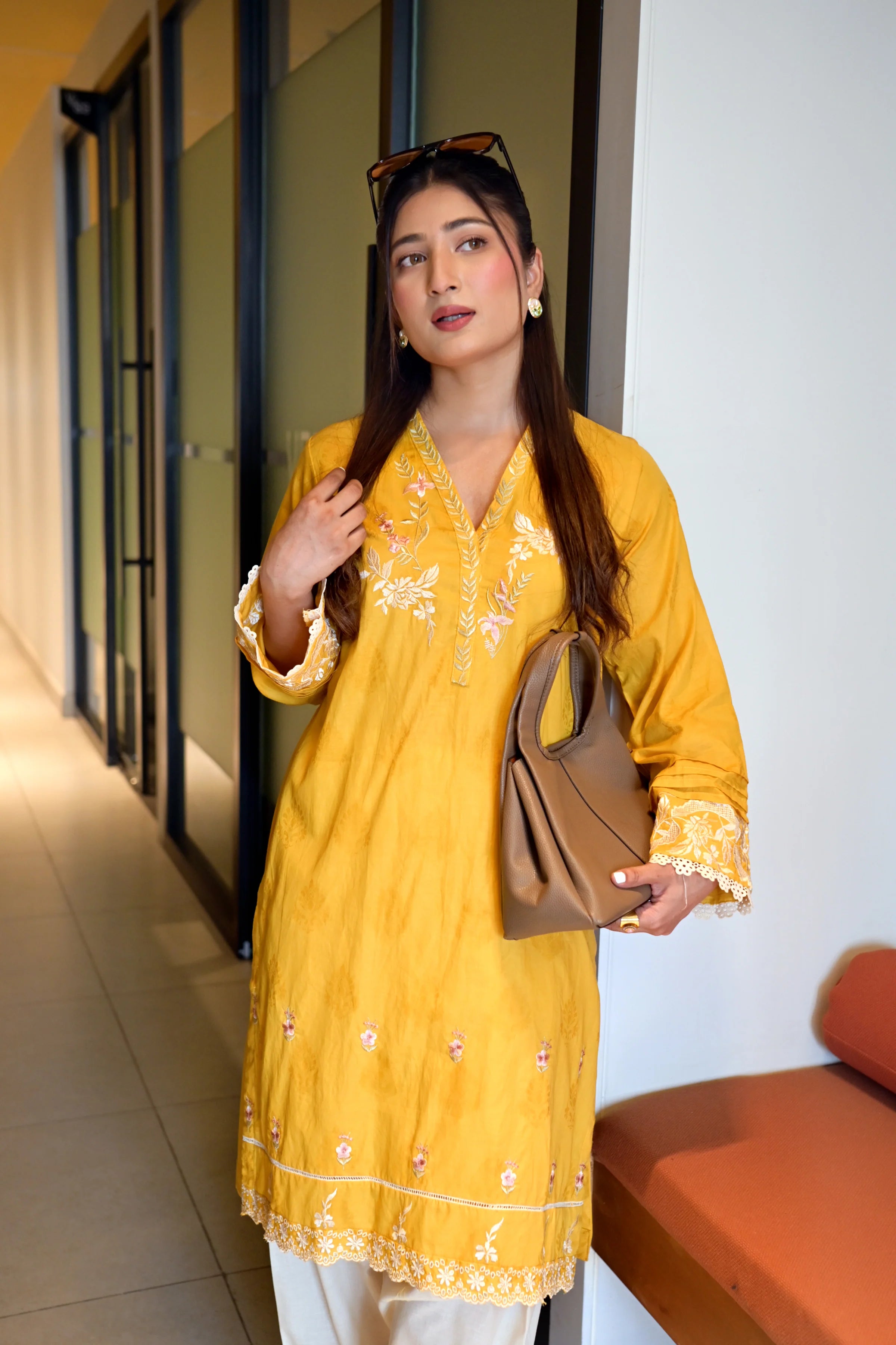 01 PIECE READY TO WEAR EMBROIDERED COTTON JACQUARD SHIRT